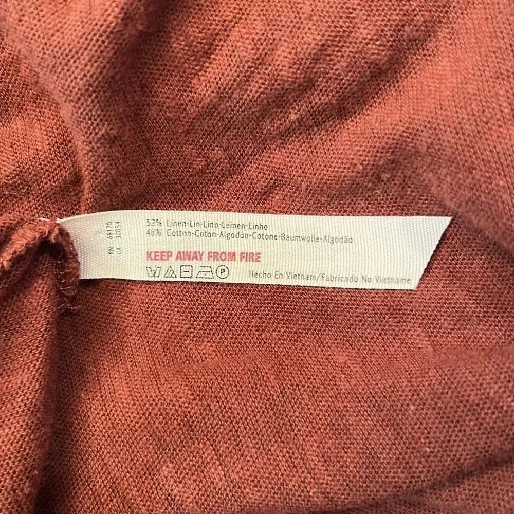 Free People Beach Linen Blend Drop Waist Button Up Oversized Mini Dress Medium - Picture 9 of 9